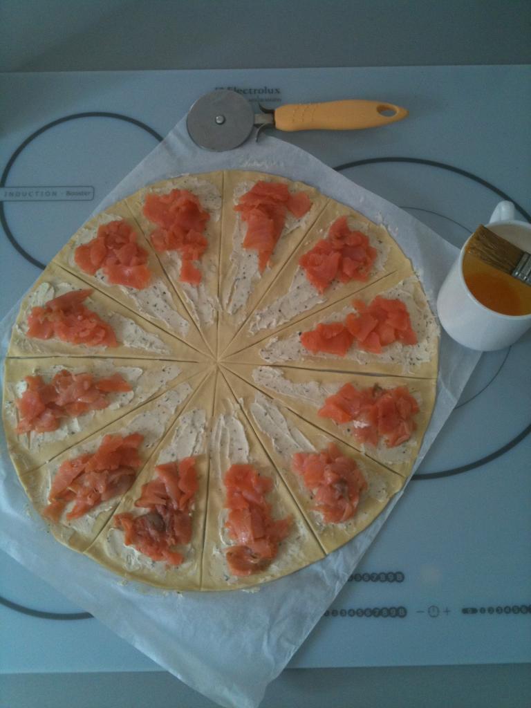 Petits croissants au saumon